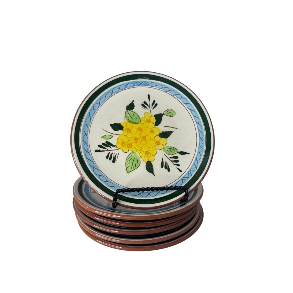 Stangl Pottery Country Garden Bread and Butter Plates Set of 6 Yellow Floral 6in